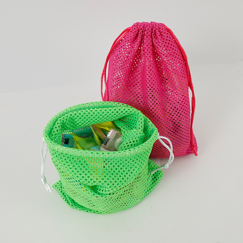Mesh Bag Polyester Sports Equipment Mesh Bag Drawstring Storage Bag Nylon Outdoor Camping Storage Bag