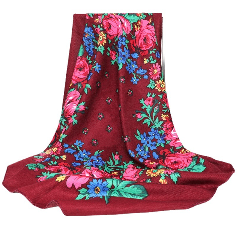 70cm cotton ethnic style all-match scarf vintage printed scarf spring and summer sun protection autumn and winter warm scarf wrap scarf