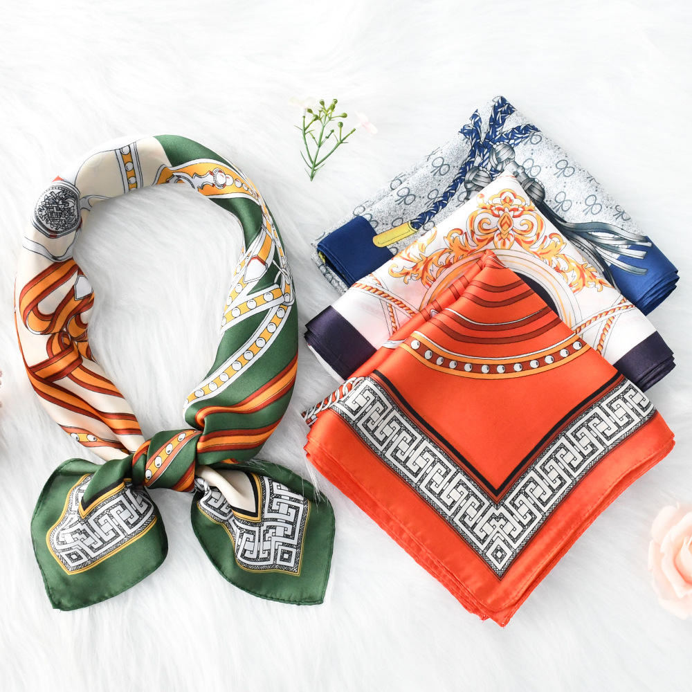 Shanghai Story Silk Scarf Small Square Scarf Women's Spring and Autumn 70CM Silk Versatile Fashion Square Small Scarf Wholesale