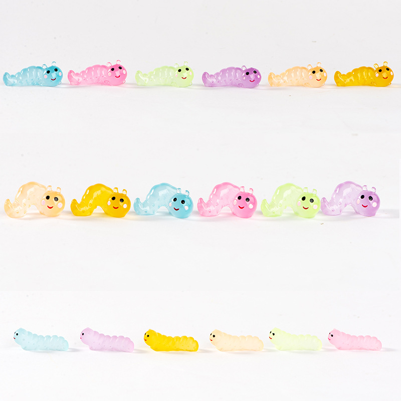 Moss micro landscape decoration luminous Caterpillar resin decoration gardening potted landscape landscaping decoration accessories