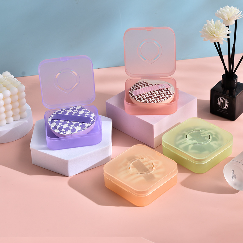 Camera Powder Box 100 points powder puff storage box breathable separated dust large powder puff box