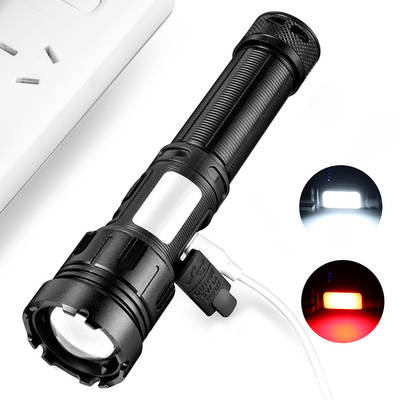 Cross-border Type-C charging P50 flashlight COB outdoor zoom long-range LED flashlight with magnet