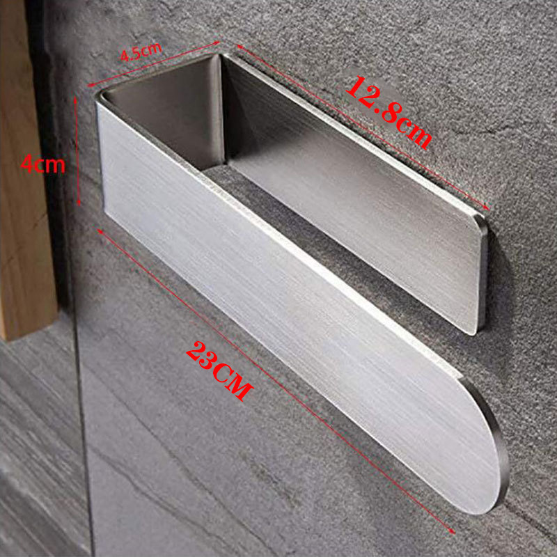 Bathroom Non-perforated Towel Rack Stainless Steel Brushed Bathroom Rack Bathroom Towel Bar Cross-Border