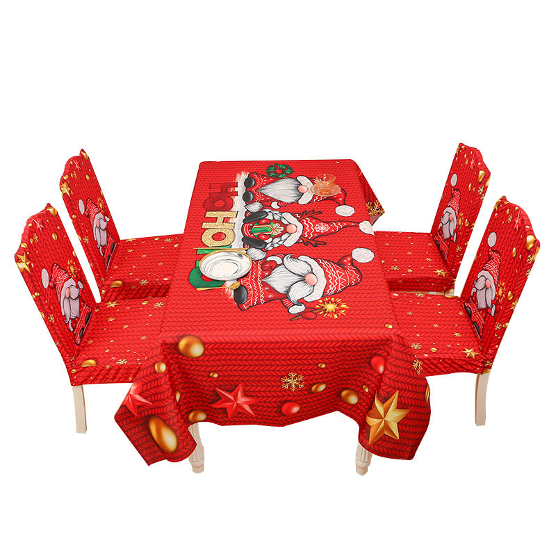 Christmas printed chair cover tablecloth holiday home decoration all-inclusive stretch chair cover dining tablecloth_voghion.com