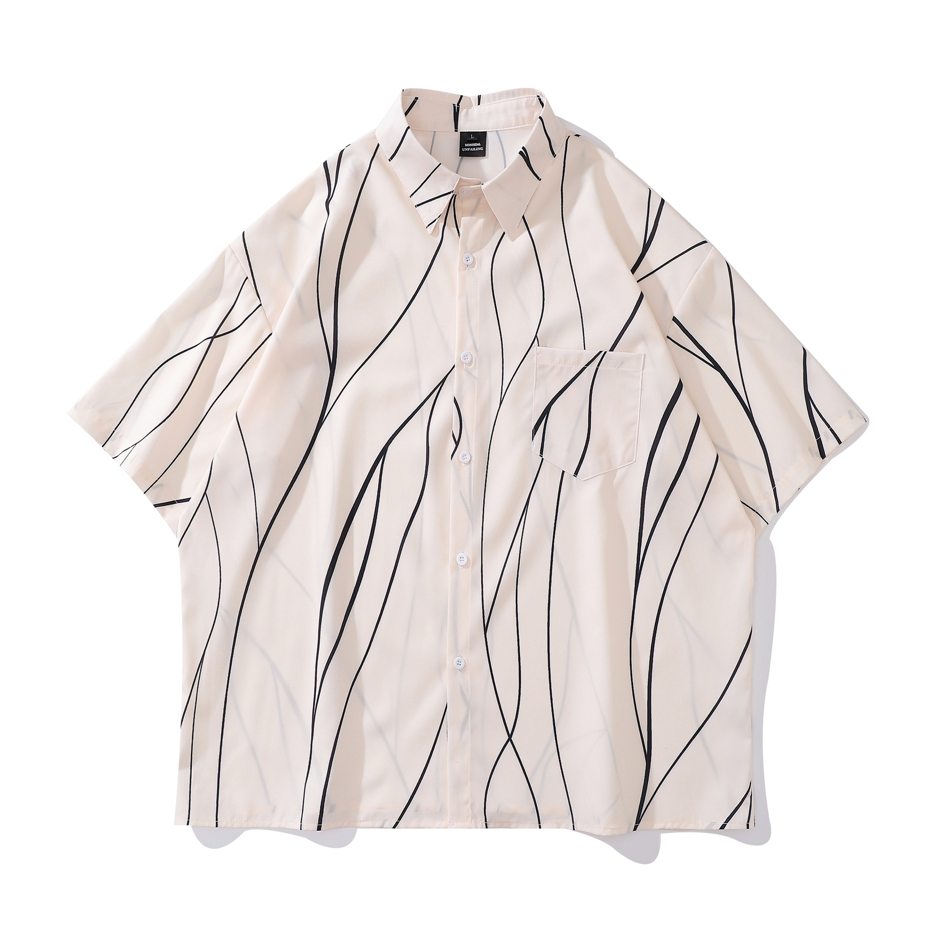 Summer Vintage Fun Duck Print Short-sleeved Shirt Men's and Women's Trendy Brand Loose bf Style Couple's Casual Shirt Jacket