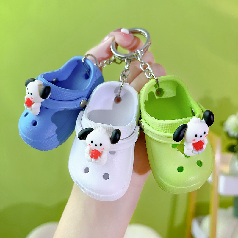 New cute small mini slippers hole shoes steam couple keychain shoes backpack pendant small gifts wholesale