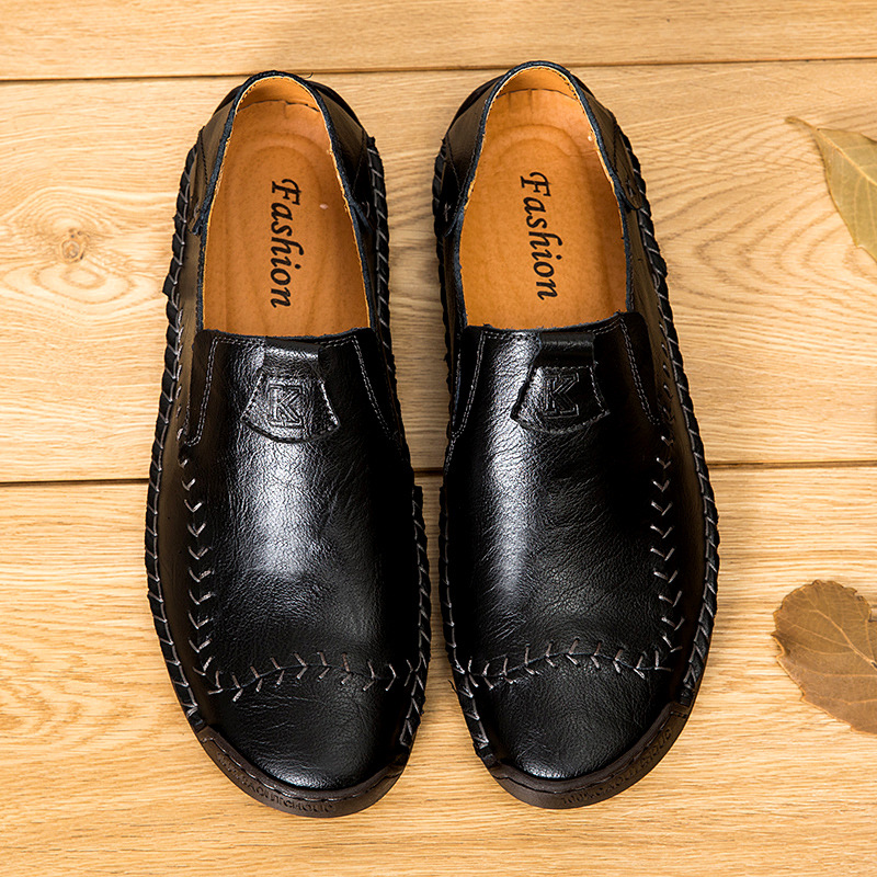 Cross-border Men's Casual Leather Shoes Men's Real Cowhide Formal Leather Shoes Men's Gentleman's Shoes Brock Flower Fashion Large Size