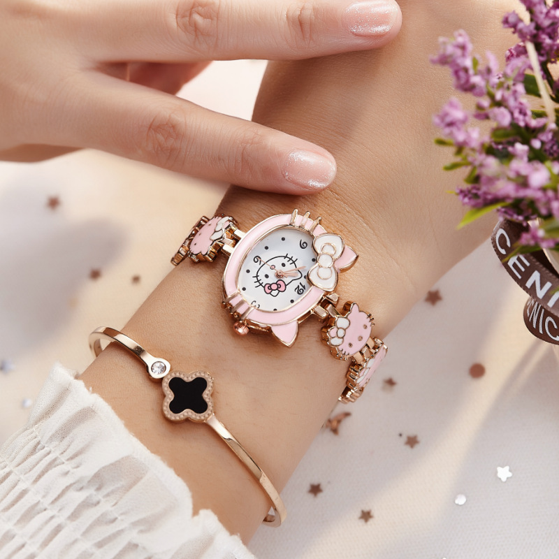 New Style Fashion Cute Children's Watch Student Kt Cat Watch Women's Women's Electronic Quartz Watch