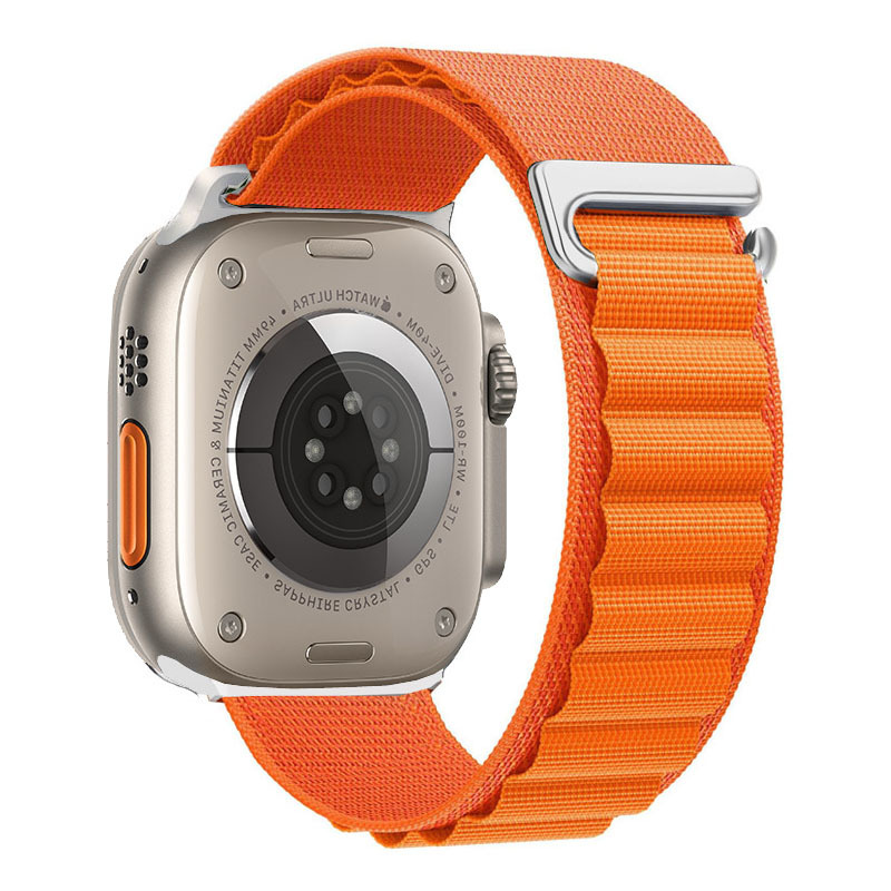 適用Apple watch s9改款ultra1 2迴環尼龍錶帶 蘋果高山錶帶49mm