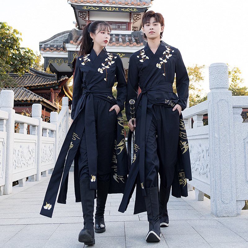 5688 Real Shot Spring and Summer New Thin Improved Pair Long Shirt Pants Daily Couple cp Stage Clothing