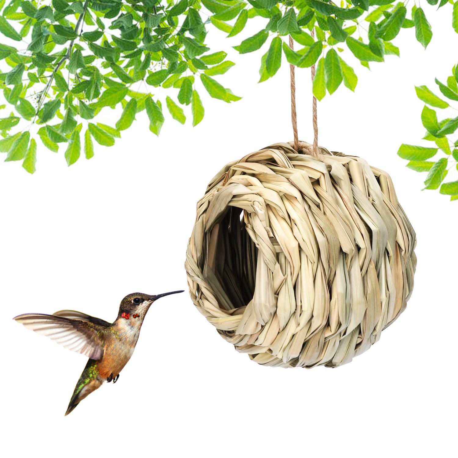 Spot Amazon explosions straw spherical round mouth Bird's Nest bird cage Bird's Nest outdoor garden courtyard simulation decorations