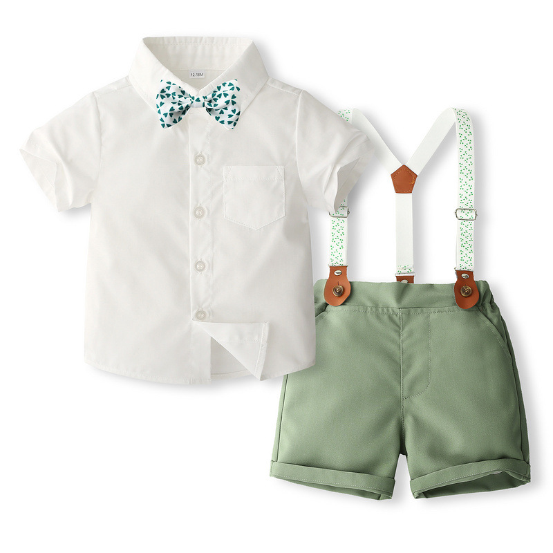Cross-border Source manufacturers summer new suspender pants three-piece suit boys suit European and American style fresh gentleman dress