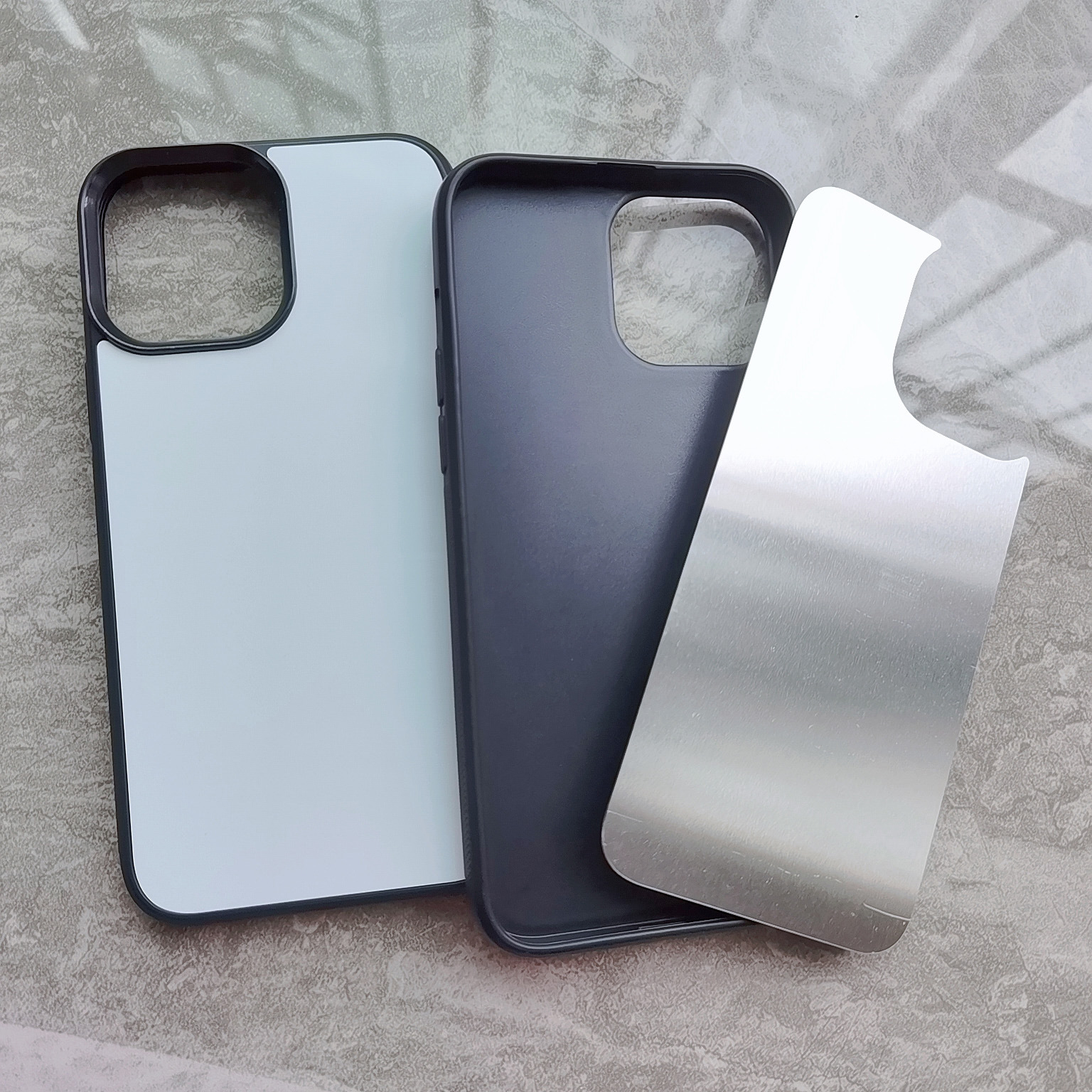 Suitable for Apple 16 series thermal transfer aluminum mobile phone case protective cover 2DTPU PC pearl board 2 in 1