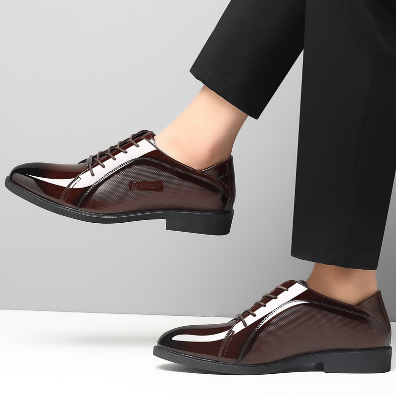 Men's shoes 2023 new spring and autumn British style black casual leather shoes men's business formal wear all-match work fashion shoes