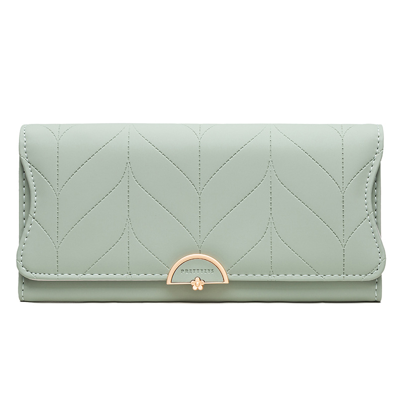 Prettyzys/Pruiti New Women's Long Wallet Fashion Buckle PU Small Fresh Clutch Leather Clutch
