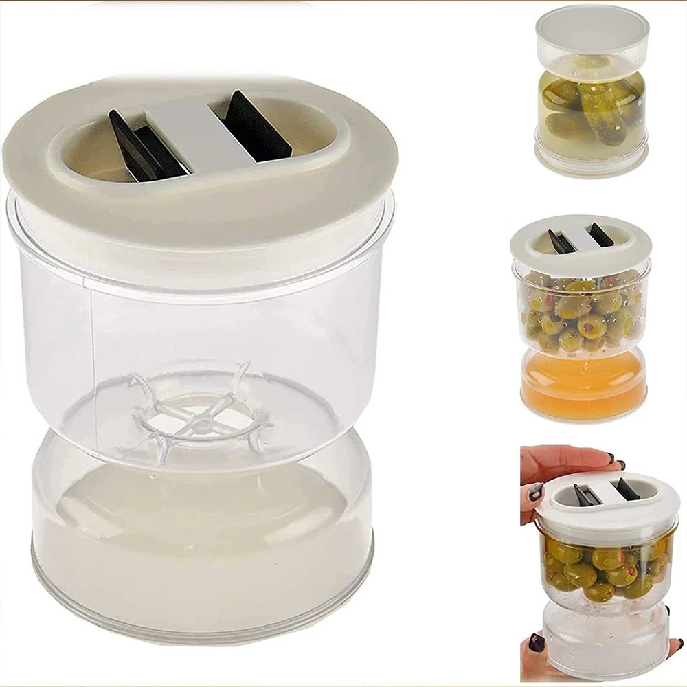 Kitchen wet and dry separation Pickle Jar Pickle Jar wet and dry dispenser hourglass Jar plastic sealed Jar