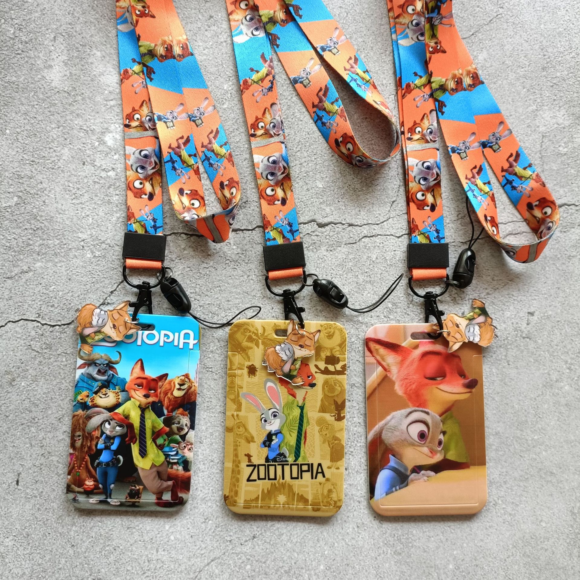 Student ID Bus Card Hard Shell Card Holder Access Control Work Permit Mobile Phone Lanyard Zootopia Judinik