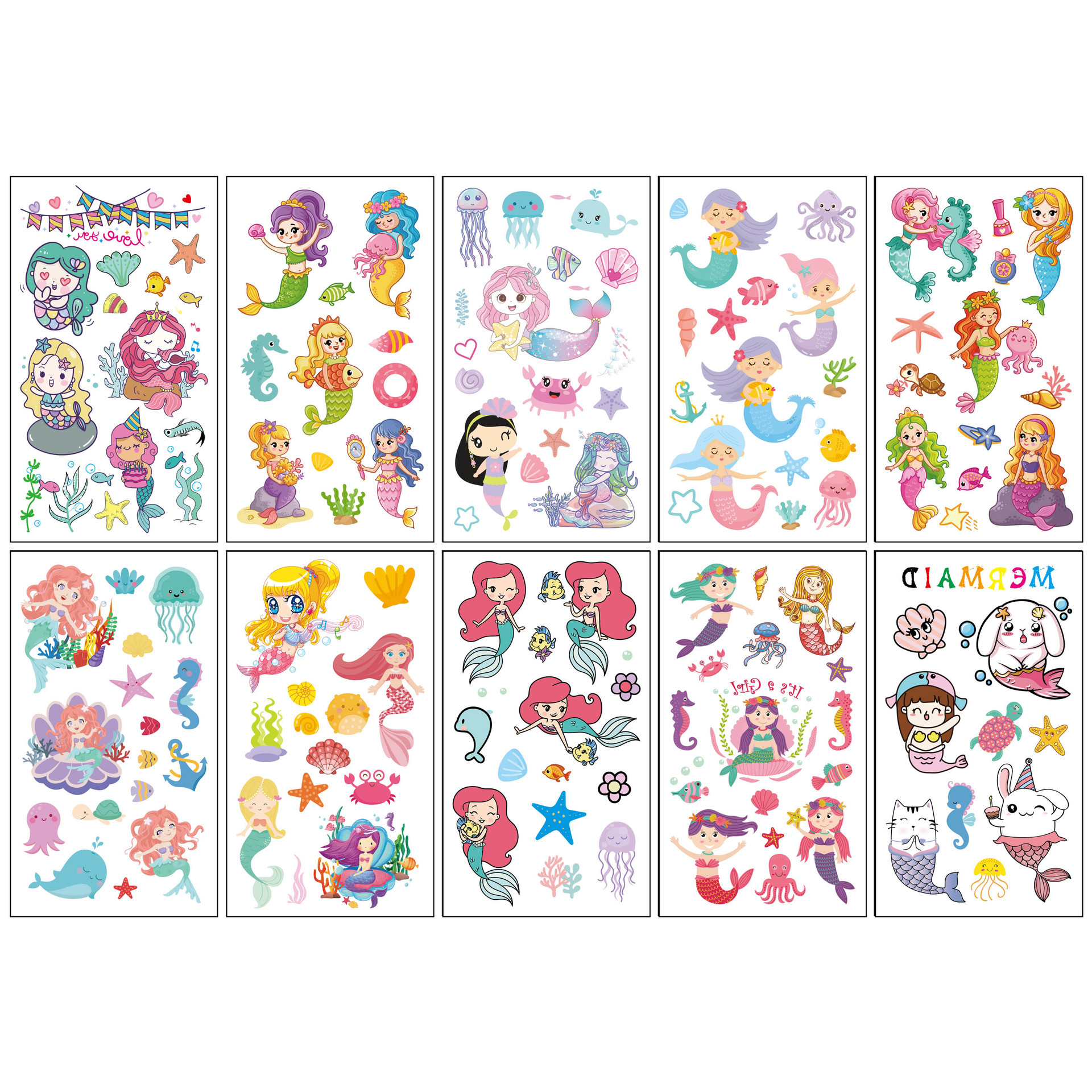 In stock wholesale coolomi tattoo stickers cartoon girl heart disposable temporary arm face tattoo stickers