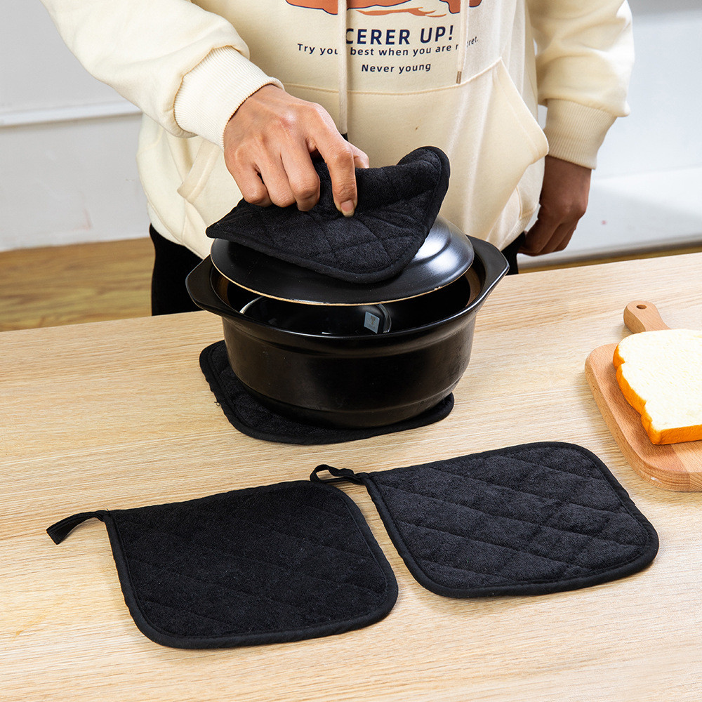 Wholesale towel cloth insulation pad multi-shape kitchen anti-scald multi-purpose pot mat dining table fabric cotton pot mat