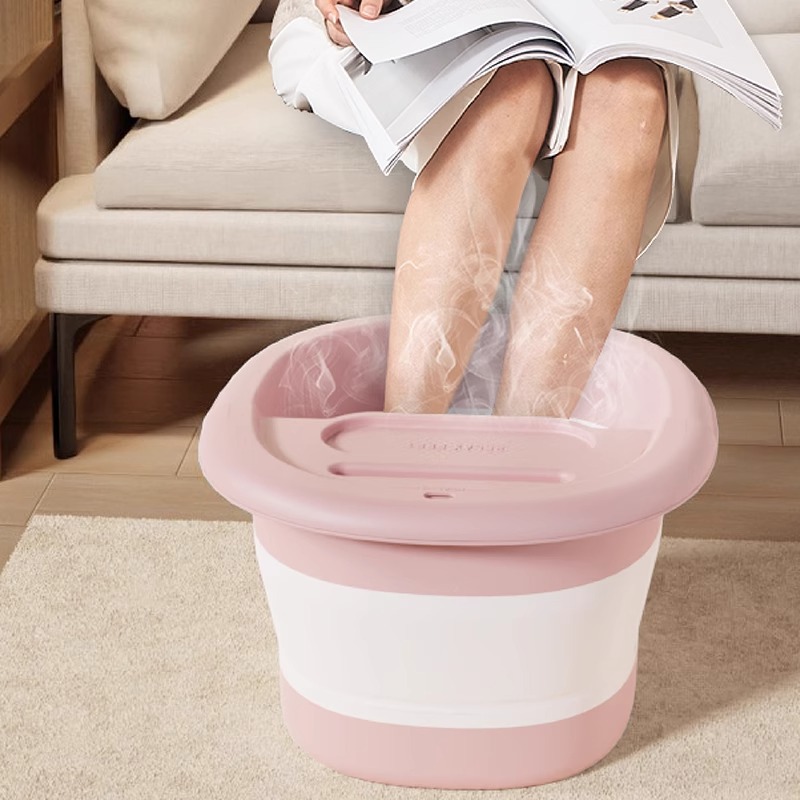Folding foot bath bucket household raised over calf foot tub constant temperature portable foot bath foot massage foot bath device
