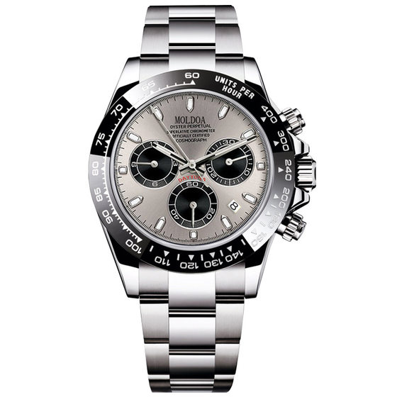 Panda di hollow-out fake mechanical watch men's real three-eye luminous calendar waterproof foreign trade cross-border TikTok fast hand