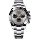Panda di hollow-out fake mechanical watch men's real three-eye luminous calendar waterproof foreign trade cross-border TikTok fast hand
