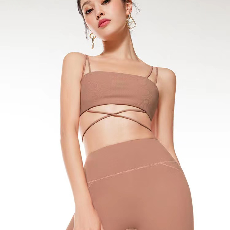 Yoga clothing lulu yoga vest tight strappy vest women's fitness clothing outdoor sportswear wholesale suspender tops