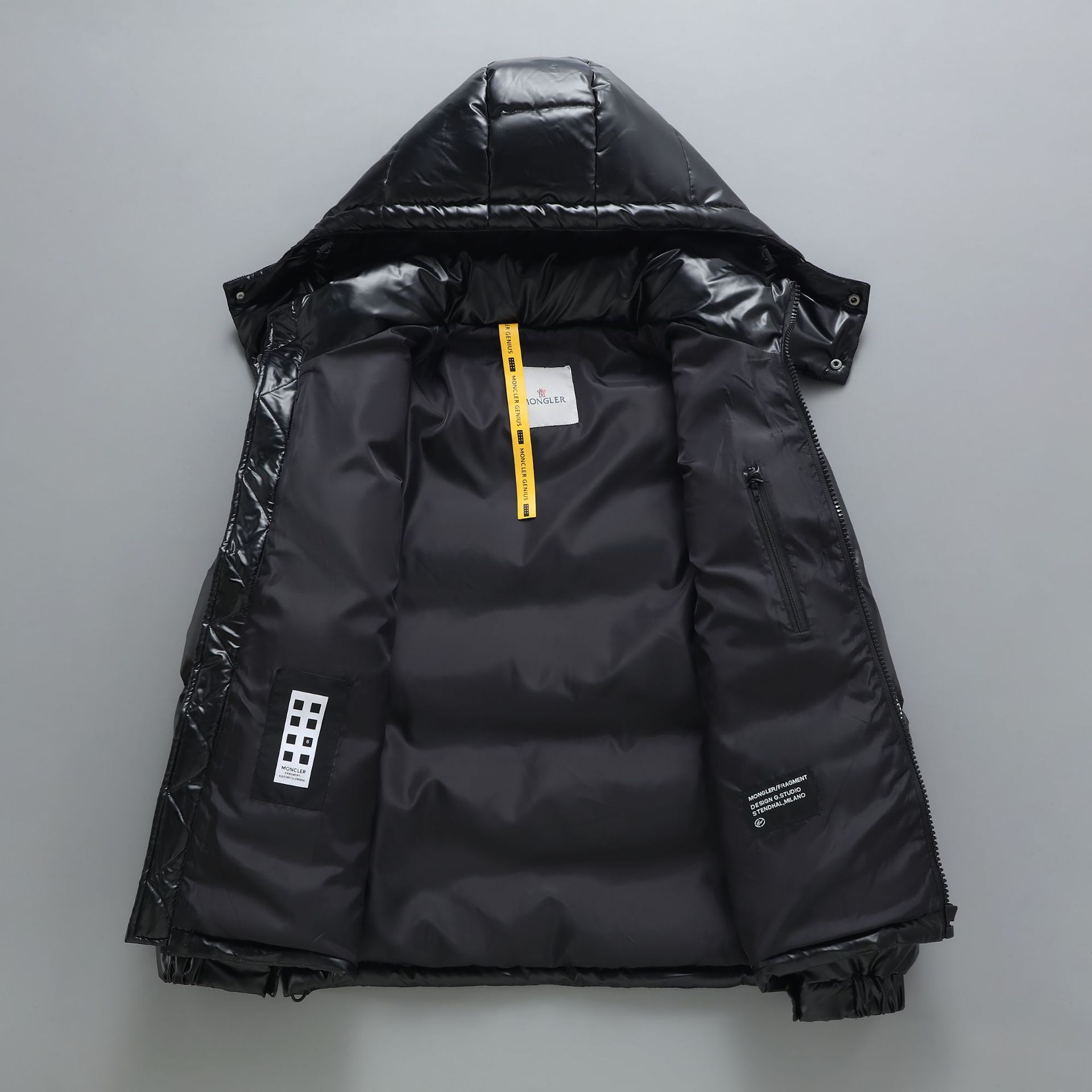 21 new bright surface disposable down jacket men's fashionable short Korean style fashionable classic all-match couple printing craft coat