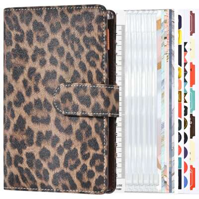 Spot Amazon Cross-border Creative Leopard Handbook a6 Plan Binder 6-hole Cash Budget Notebook