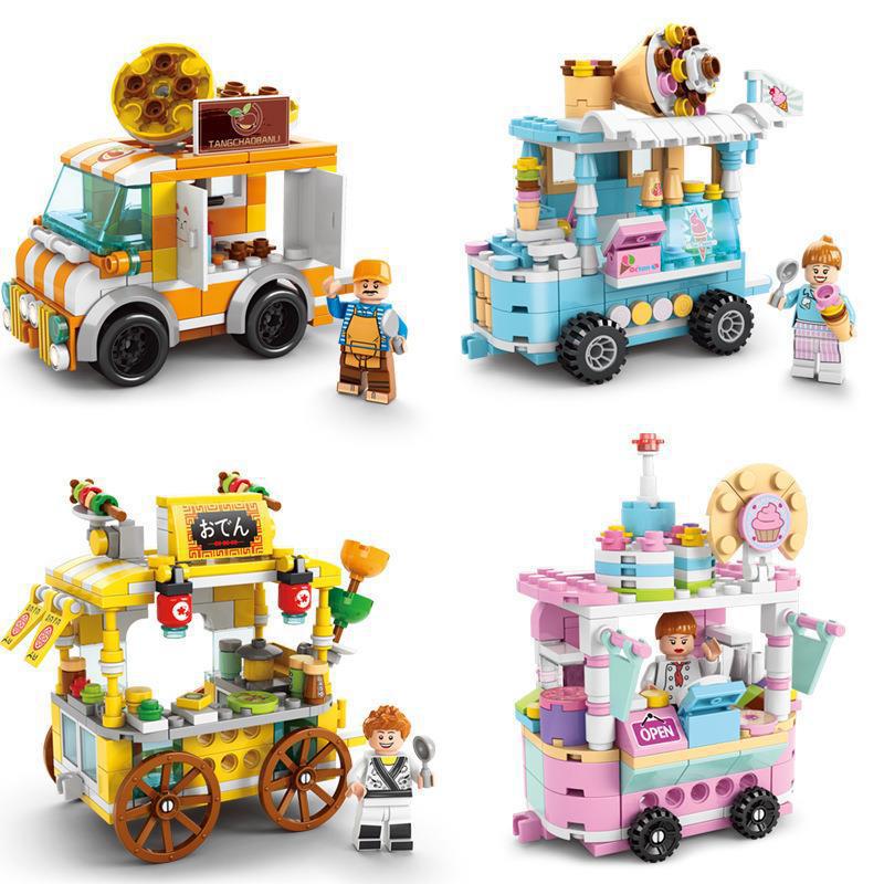 Compatible with Lego children's building blocks mini building city Street View series assembled small particle building blocks toy gift