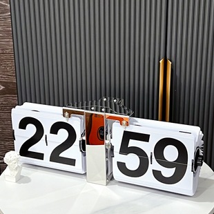 Wonderful European Style Retro Mechanical Automatic Page Turning Clock Living Room Large Wall Clock Simple Desktop Desk Clock Wall Clock