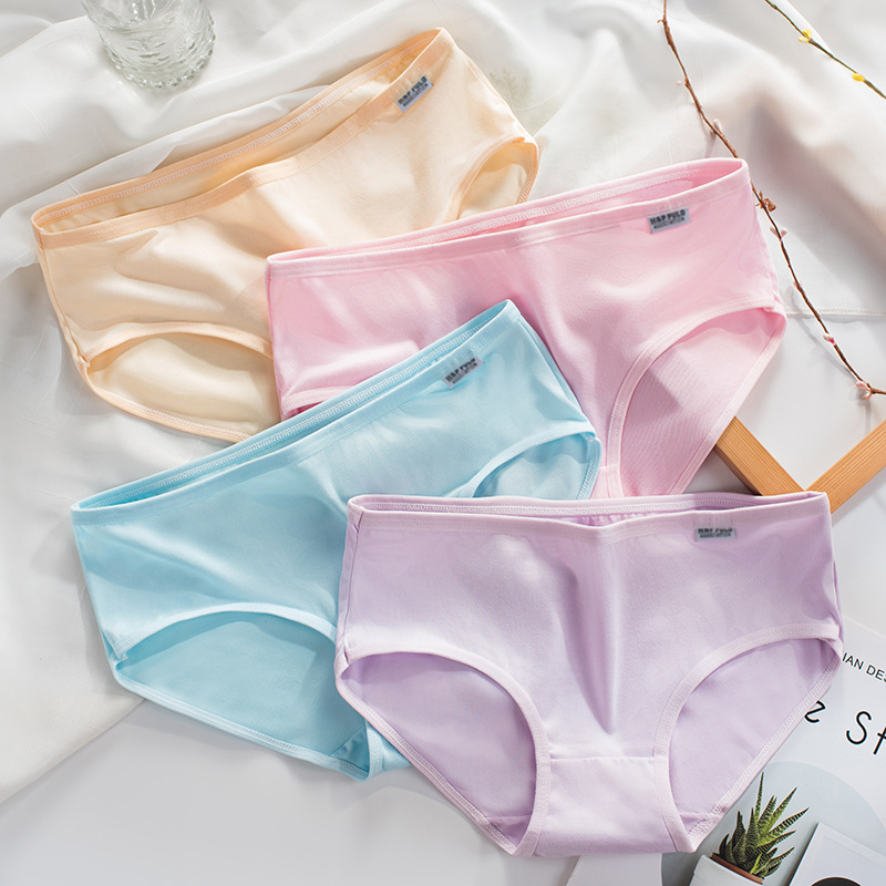 New Milk Silk Underwear Women's Cross-border Special Offer for Soft and Breathable Girls Mid-waist Simple Underwear