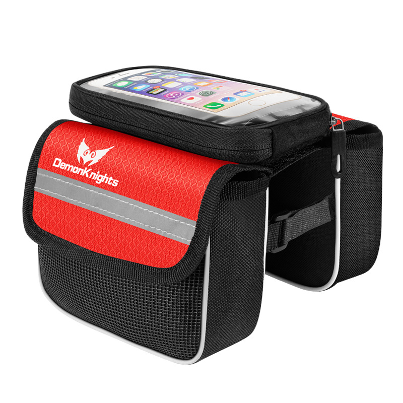 Bicycle bag mountain bike mobile phone touch screen bag enlarged upper tube bag riding saddle bag front beam bag can be equipped with rain cover