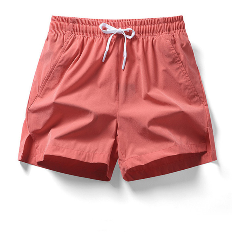 Men's Casual Solid Color Three-point Shorts Breathable Elastic Loose Straight Shorts Men's Quick-drying Casual Pants Beach Pants Men's
