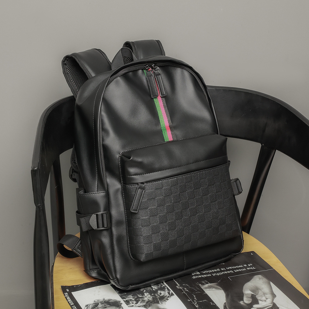 Spot wholesale New Korean men's backpack fashion style leather schoolbag men's bag factory direct sales