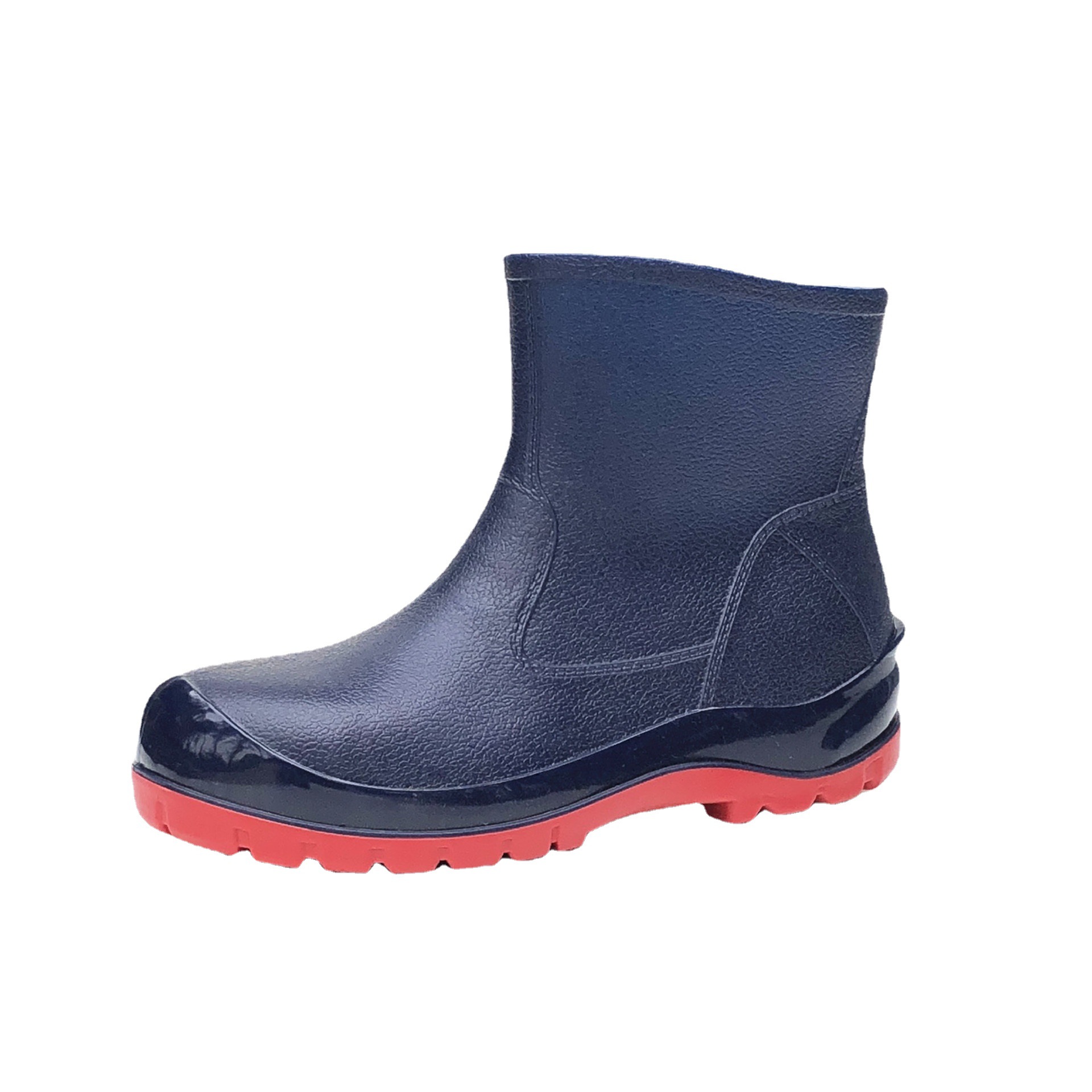 Steel Head Rain Boots Steel Bottom Rain Boots Anti-smashing Anti-stab Spring and Summer Mid-barrel Short-barrel Men's Construction Site Coal Mine Work Thick Bottom Outdoor