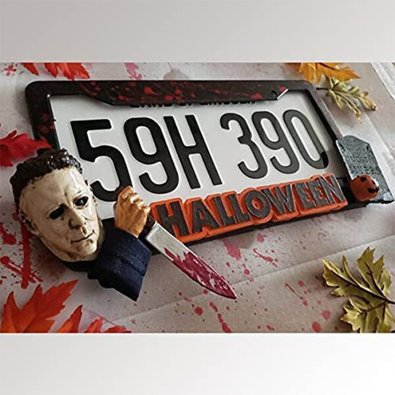 Halloween License Plate Frame万圣节个性迈克尔迈尔斯车牌框架