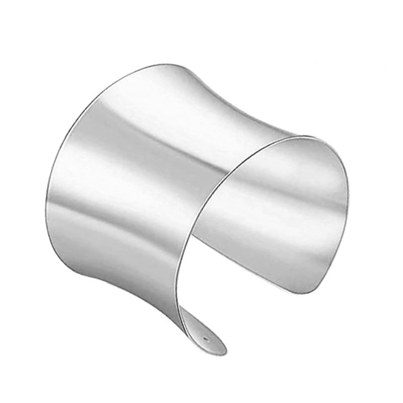 European and American Exaggerated Wide Open Metal Bracelet Mirror High Quality Fashion Dance Style All-match Glossy Bracelet for Women