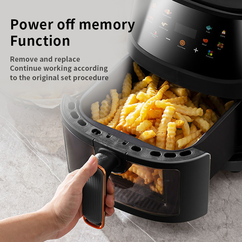 Export home smart 8L large capacity color screen touch visual air fryer English 110-220V cross-border trade