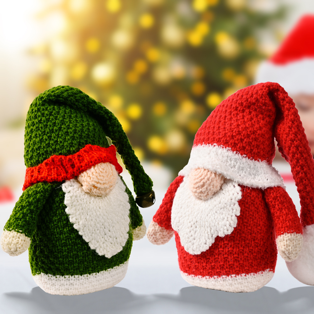 Christmas Decorations Knitted Rudolph Ornaments Christmas Gnome Doll Christmas gnomes_voghion.com