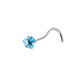 S-bar heart-shaped lake water blue zirconium nose nail