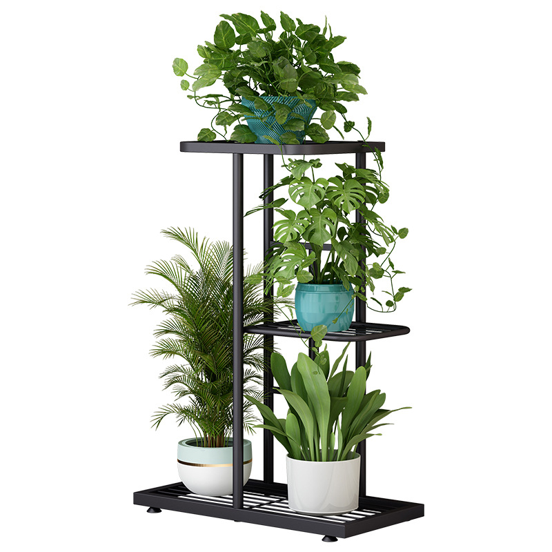 Solno Indoor and Outdoor Simple Multi-layer Iron Floor-standing Green Rose Storage Shelf Living Room Balcony Flower Pot Flower Rack