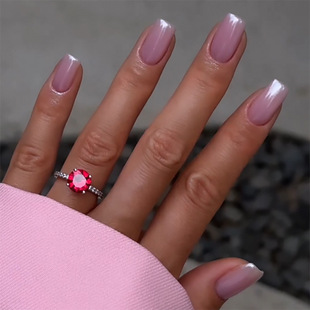 Simple French wear nail detachable manicure wholesale short square fake nail nail piece press on nails