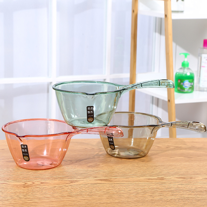 Household kitchen drop-resistant water spoon thickened thick long handle plastic large creative transparent spoon washing spoon