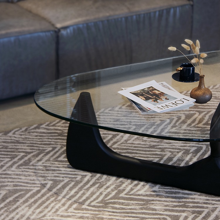 Designer Isamu Noguchi Living Room Light Luxury Glass Coffee Table Small Apartment Household Creative Coffee Table Advanced Sense Sofa Side Table