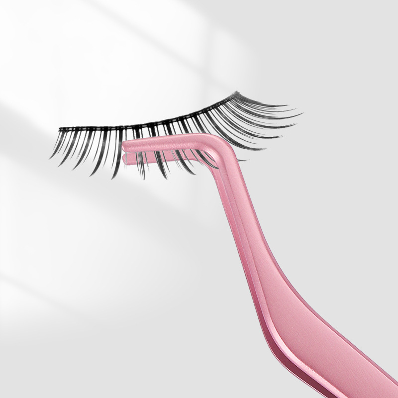 Stainless Steel Eyelash Tweezers with Comb Clip Helper Beauty Tools Eyelash Curler Grafting Tweezers with Comb False Eyelash
