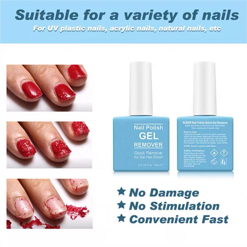 Lazy people can easily remove nail glue without hurting their hands. Nail polish glue nail art