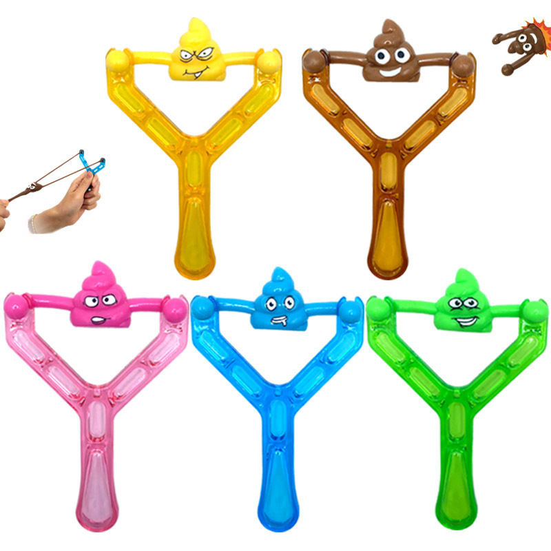 Tiktok popular catapult poop slingshot stool tpr vent trick funny novelty children funny toy