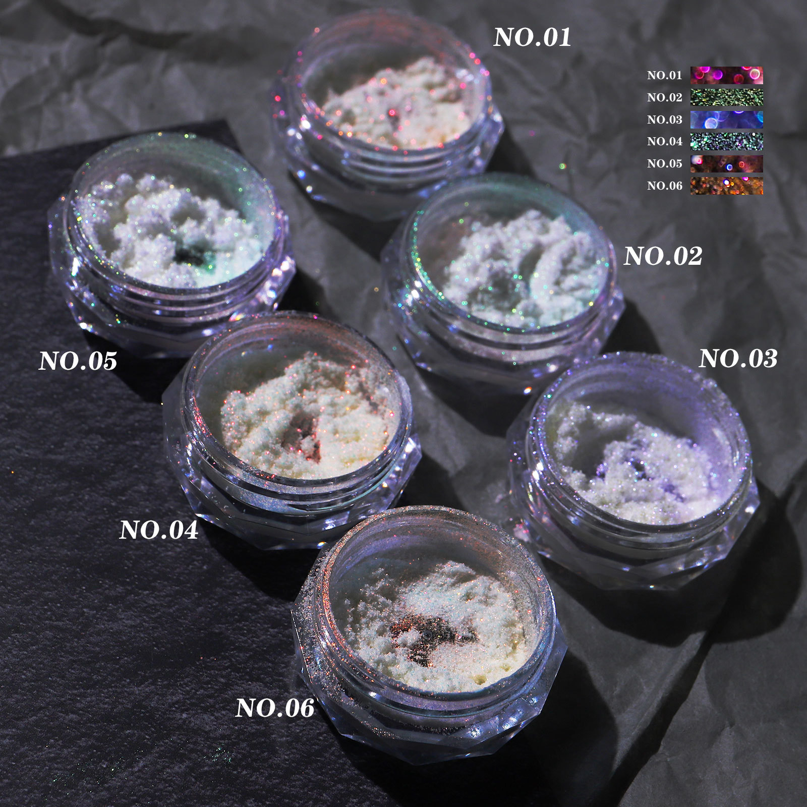 Cross-border New Aurora Multi-color Nail Art Internet Celebrity Ice Muscle Powder New Immortal High-gloss Powder Ice Penetrable Fashion White