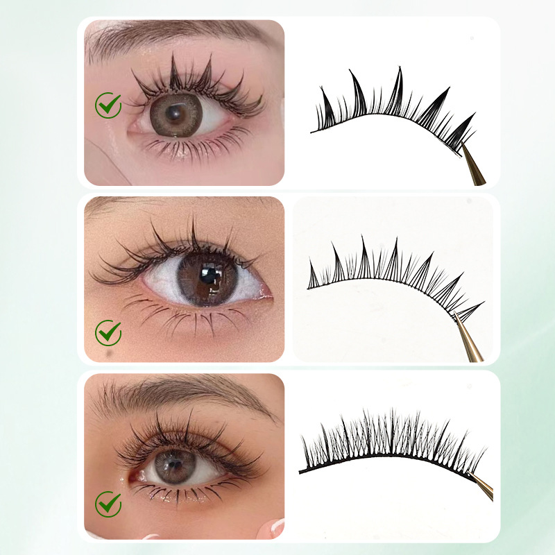 Cartoon new women's group false eyelashes one piece single black stem bridal makeup Fox series thick devil false eyelashes natural